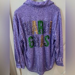 Sequin Mardi Gras Blouse